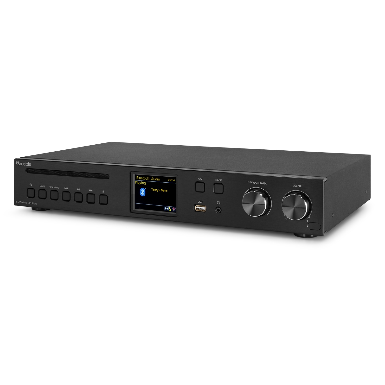 Brescia Receiver with Amplifier, DAB+ and CD Player Black