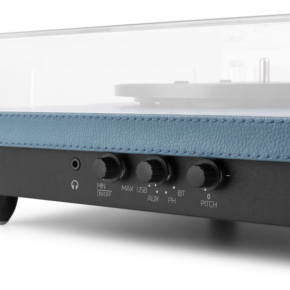 RP113D Record Player with BT in/out Dark Blue – Audizio