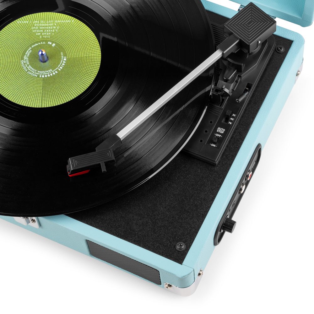 RP111BL Record Player Briefcase Blue – Audizio