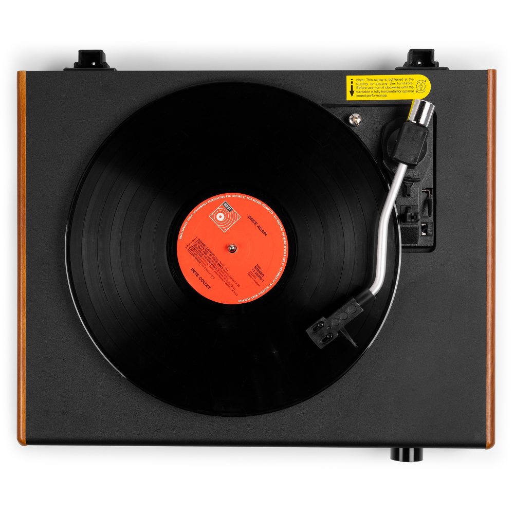 RP337W Vintage Record Player with wireless BT speakers Wood – Audizio