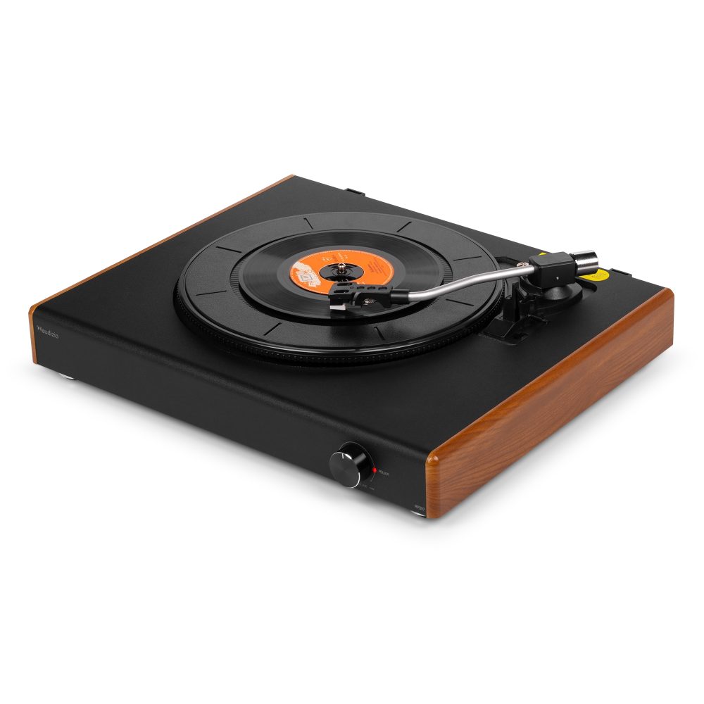 RP337W Vintage Record Player with wireless BT speakers Wood – Audizio