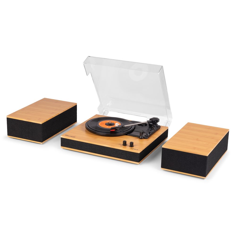 Player Set Tupelo Record Player Set BT with 2 Speakers Bamboo – Audizio