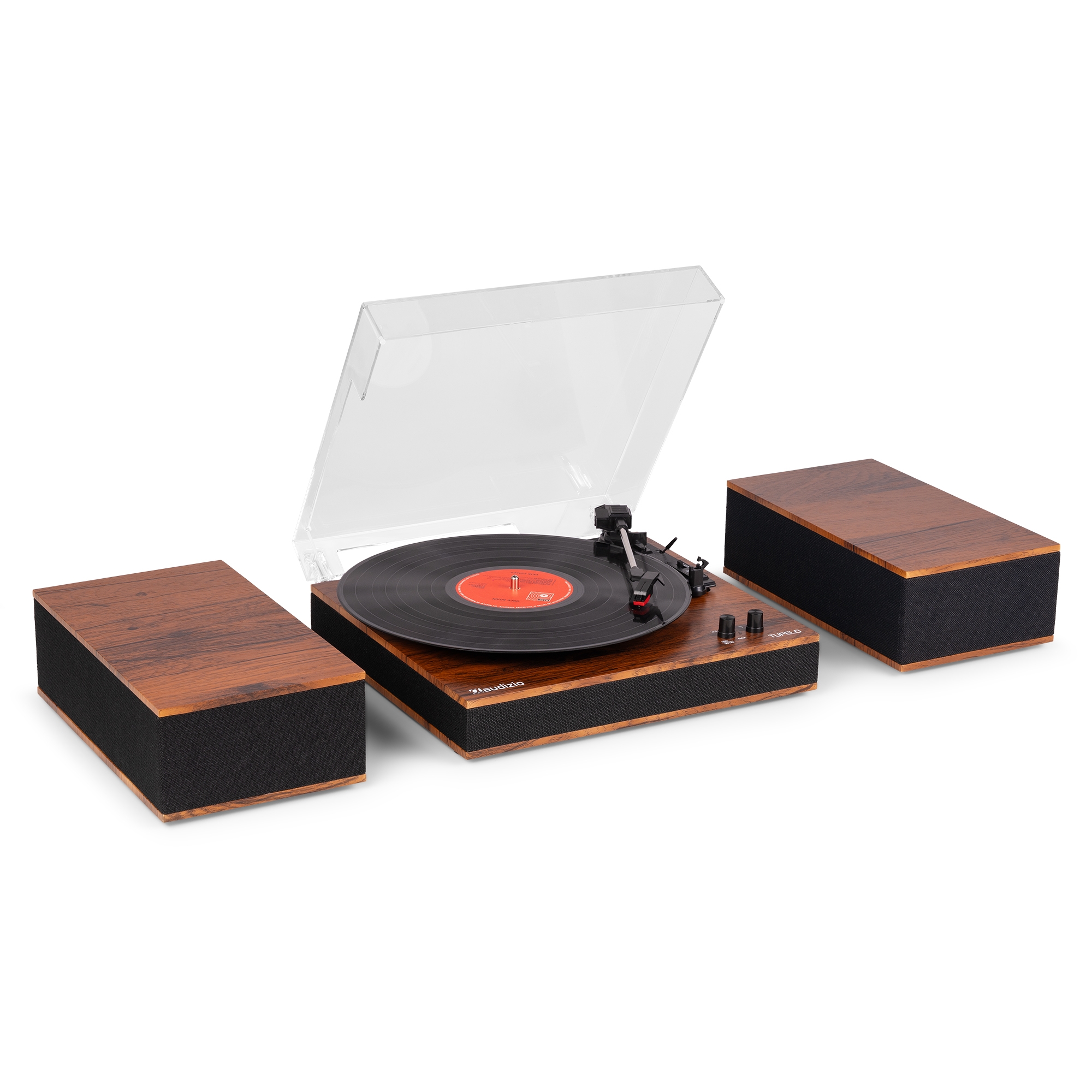 Tupelo Record Player Set BT with 2 Speakers Wood