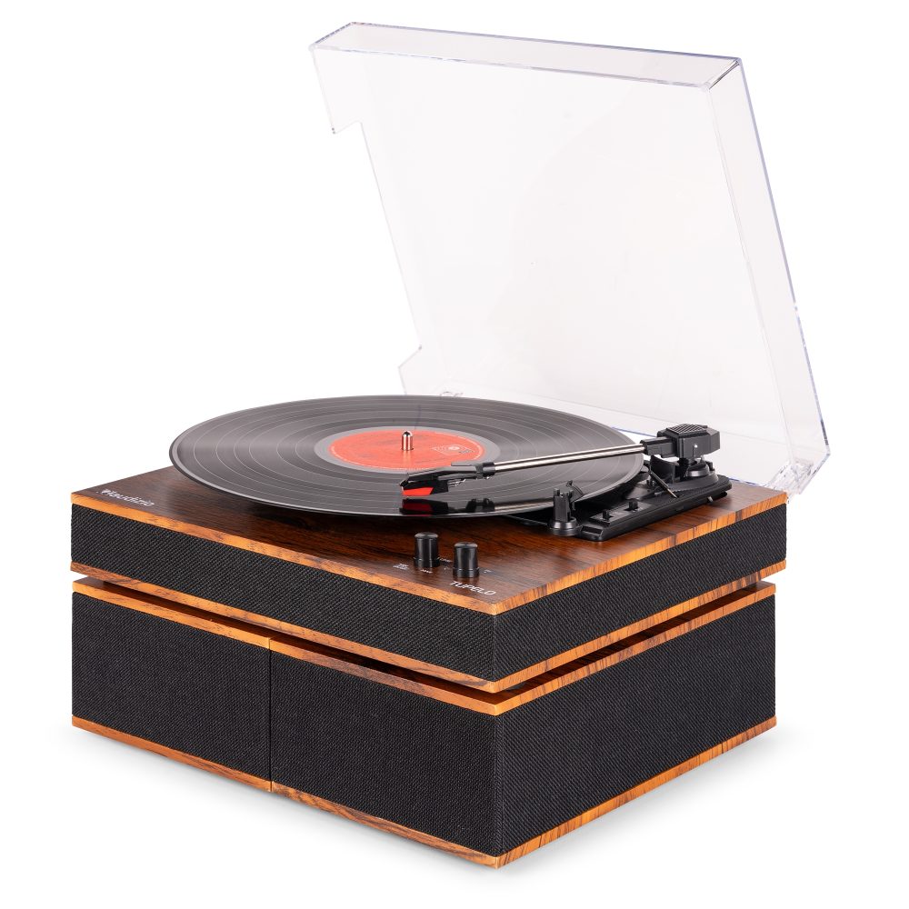 Tupelo Record Player Set BT with 2 Speakers Wood – Audizio