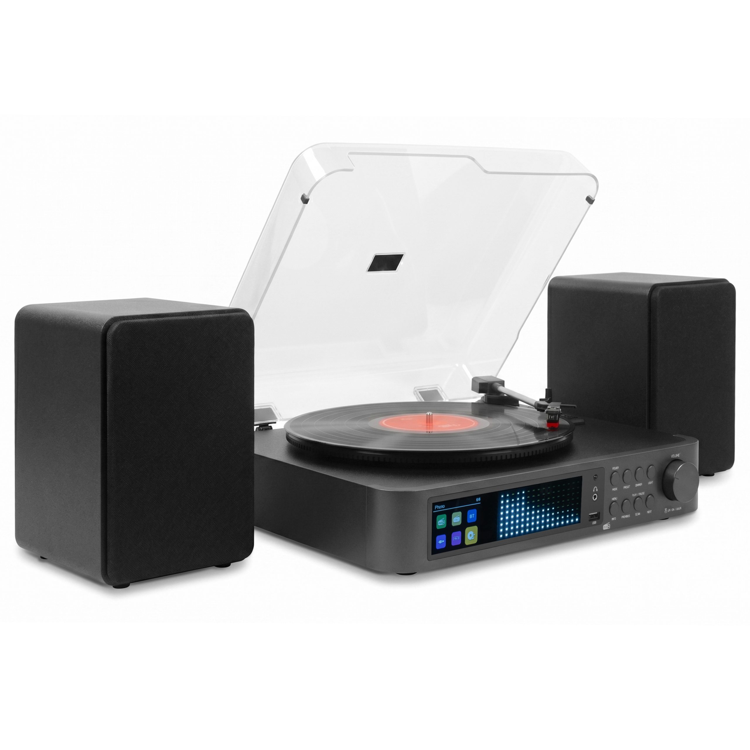 Norfolk Record Player Set with Speakers and DAB Tuner